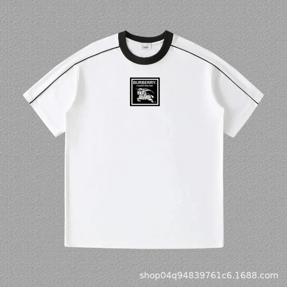 Burberry T-Shirts Contrast ringer T-shirt with logo and graphic prints — Style 27