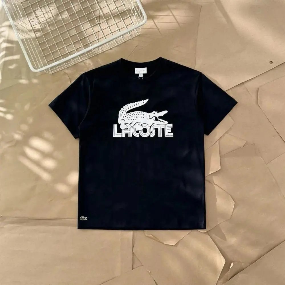 Lacoste T-Shirts Short-Sleeve Crew-Neck Crocodile Logo — Style 29