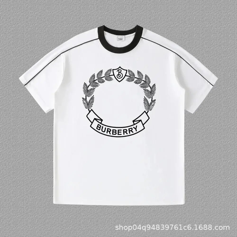 Burberry T-Shirts Contrast ringer T-shirt with logo and graphic prints — Style 35