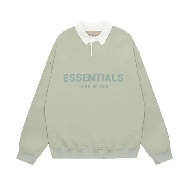 Fear of God Hoodies & Sweatshirts Essentials logo polo-collar sweatshirt product detail image 3