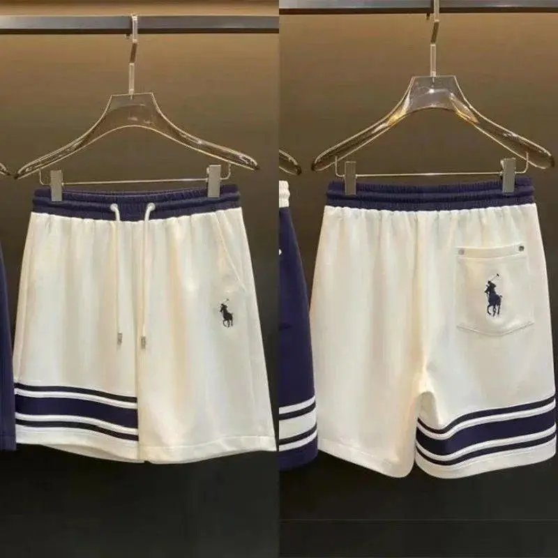 Polo Ralph Lauren Shorts Drawstring with striped hem and embroidered pony logo image 4