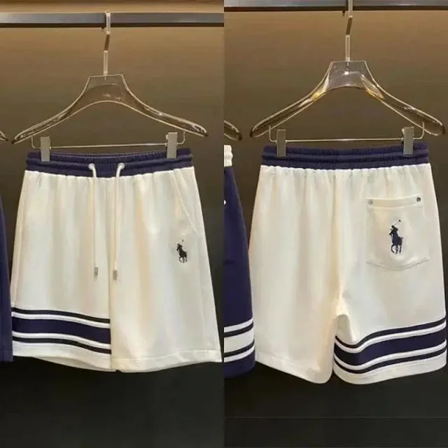 Polo Ralph Lauren Shorts Drawstring with striped hem and embroidered pony logo product detail image 4