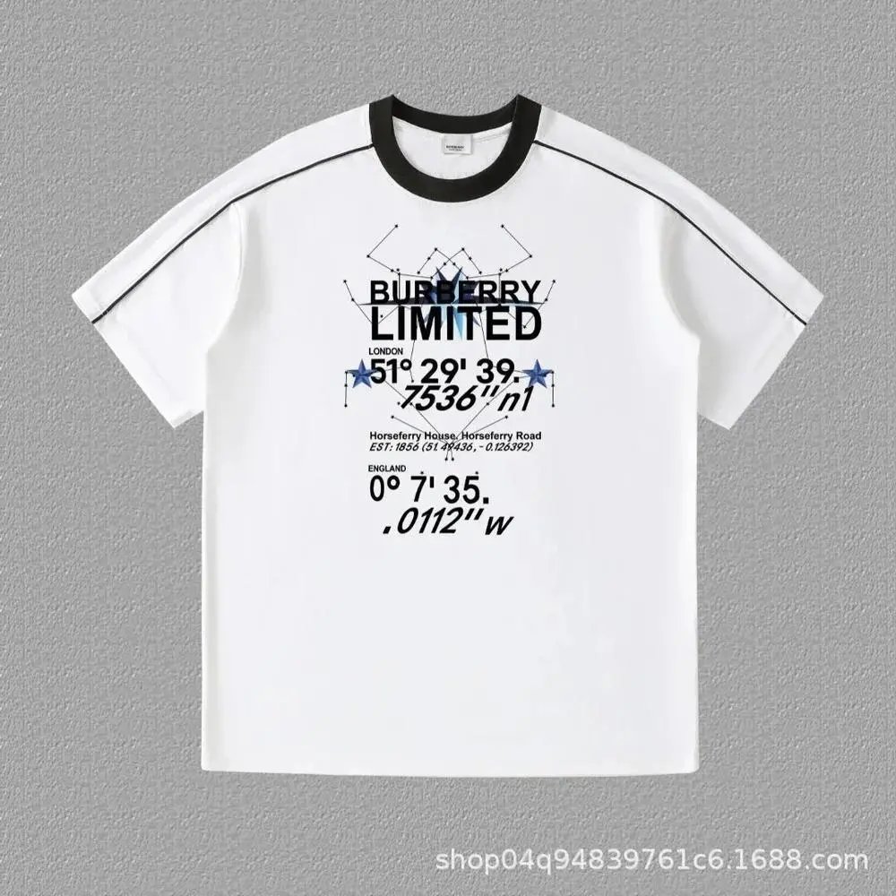Burberry T-Shirts Contrast ringer T-shirt with logo and graphic prints — Style 7