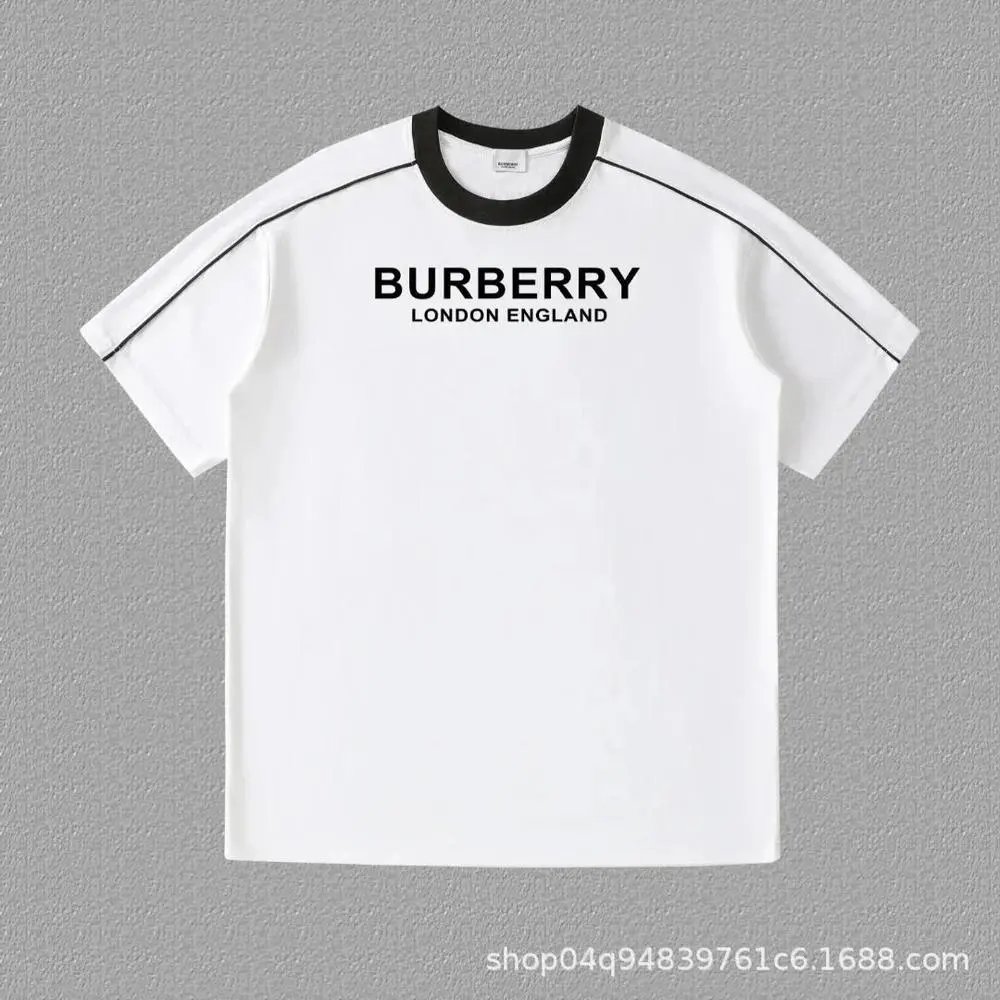 Burberry T-Shirts Contrast ringer T-shirt with logo and graphic prints — Style 15