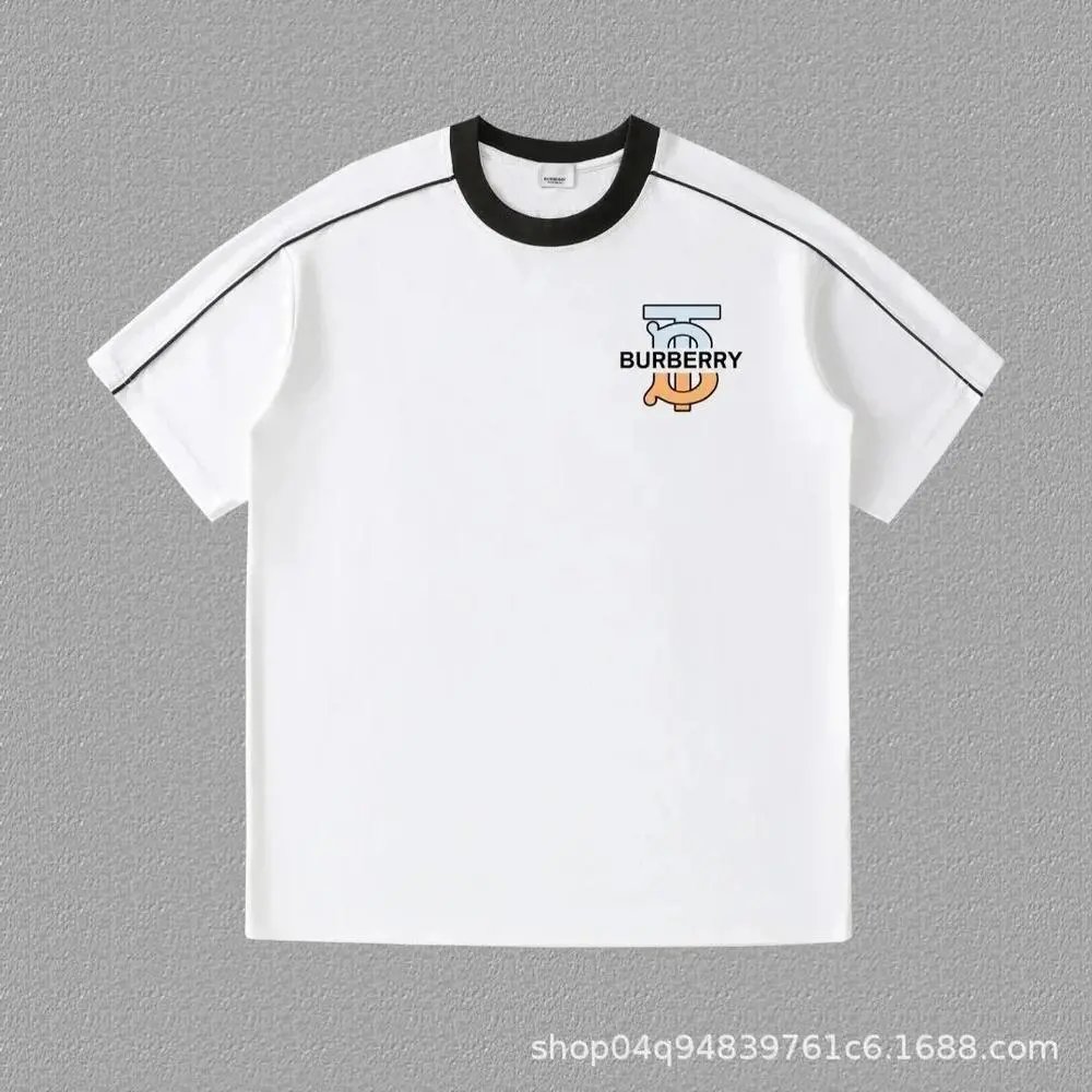 Burberry T-Shirts Contrast ringer T-shirt with logo and graphic prints — Style 23