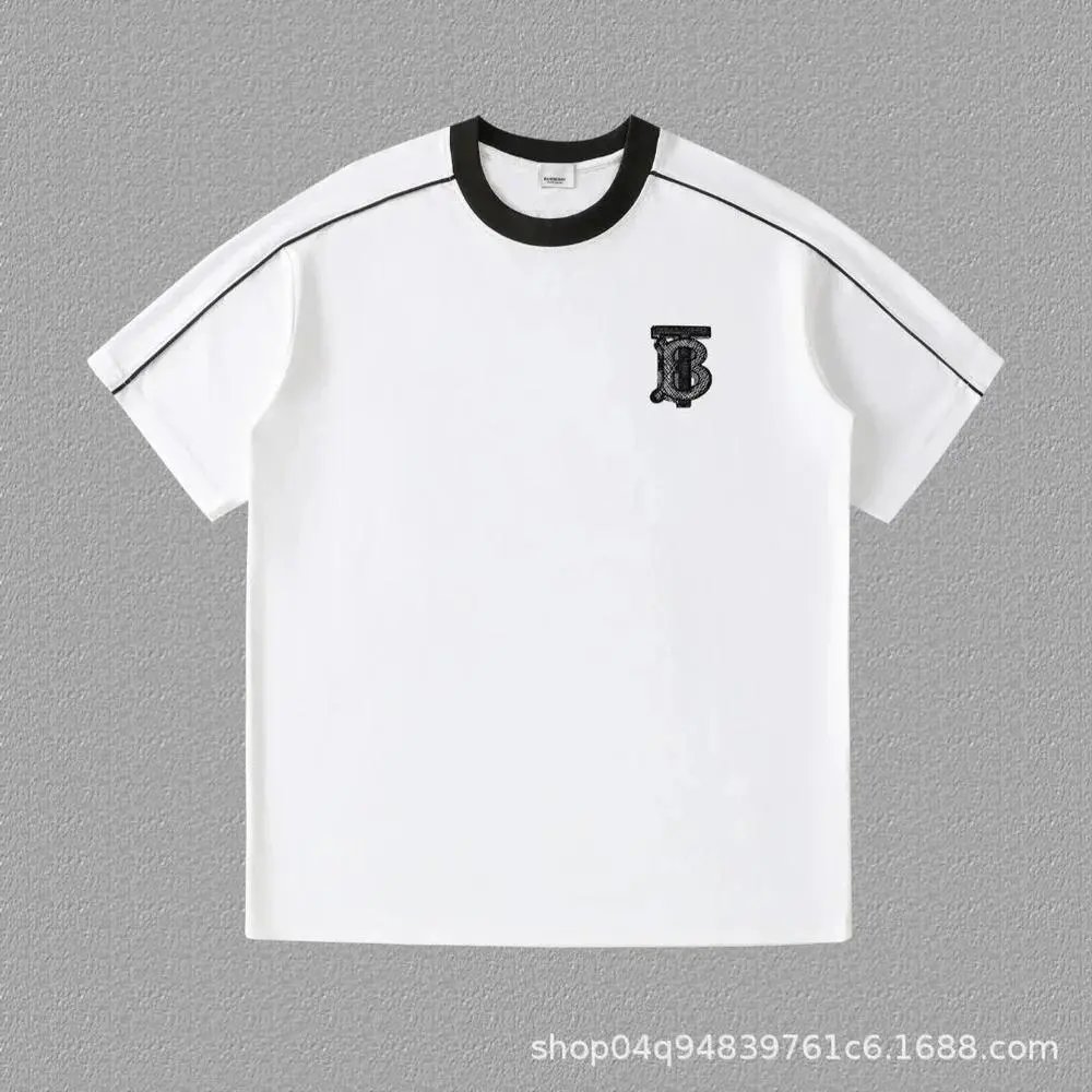 Burberry T-Shirts Contrast ringer T-shirt with logo and graphic prints — Style 31