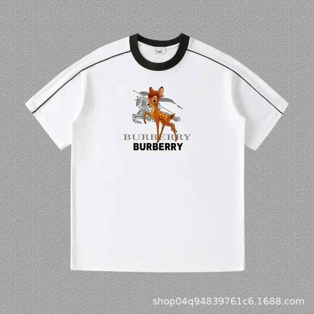 Burberry T-Shirts Contrast ringer T-shirt with logo and graphic prints — Style 39