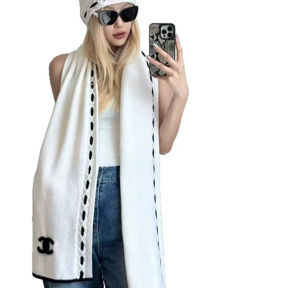 Chanel Scarves Knitted CC Logo Scarf image 6