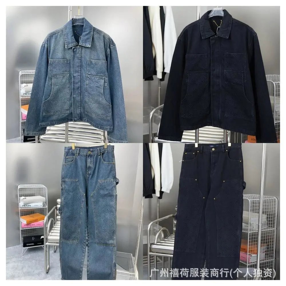 Louis Vuitton Short-Sleeve Denim Button-Up Shirt with Monogram Embossing image 3