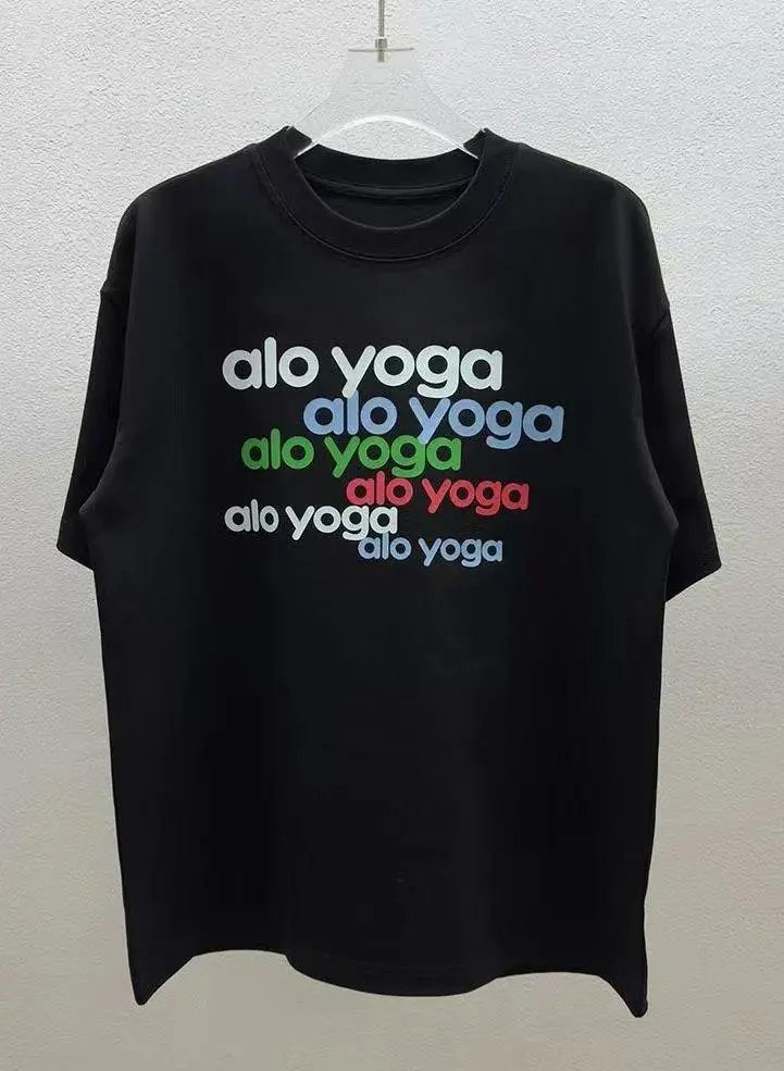 Alo Yoga T-Shirts Short-Sleeve Logo Graphic T-Shirt — Style 17