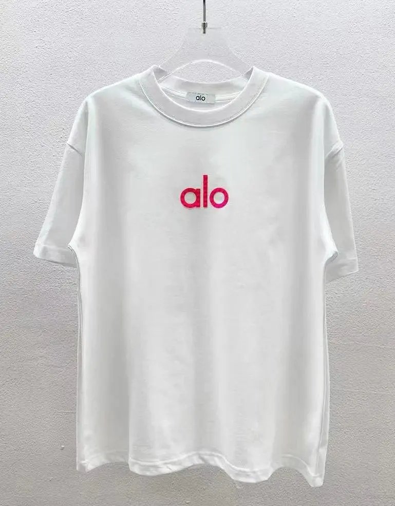 Alo Yoga T-Shirts Short-Sleeve Logo Graphic T-Shirt — Style 29