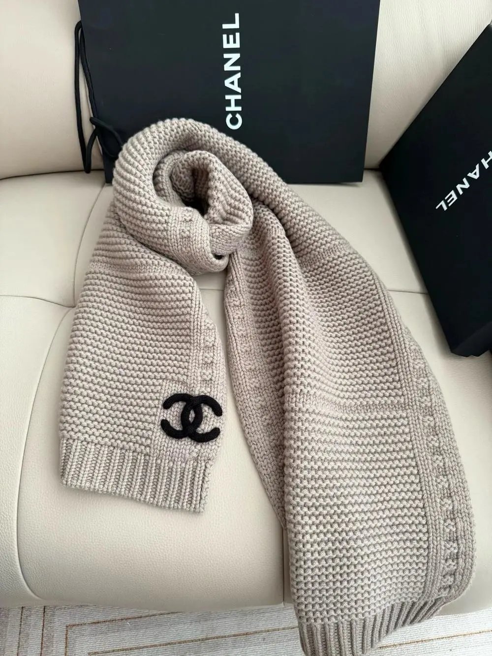 Chanel Scarves Knitted CC Logo Scarf — Style 5