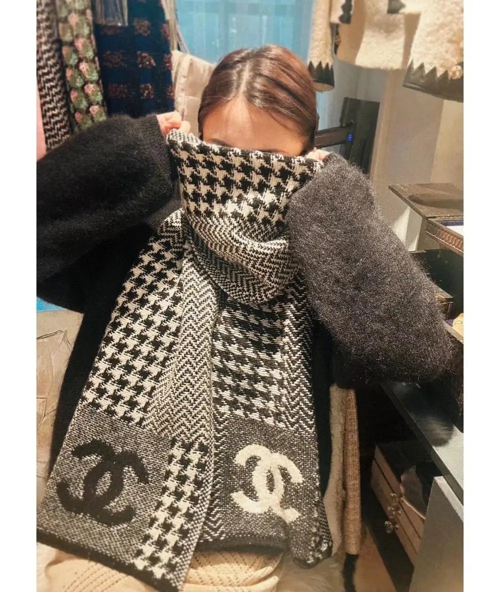 Chanel Scarves Knitted CC Logo Scarf — Style 2