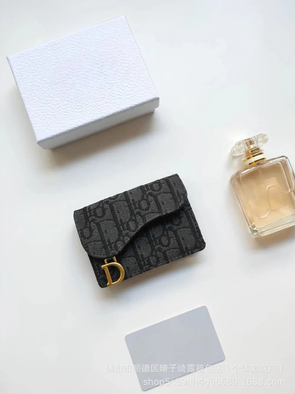Dior Wallets & Card Holders Oblique canvas snap holder with D-shaped metal clasp — Style 3