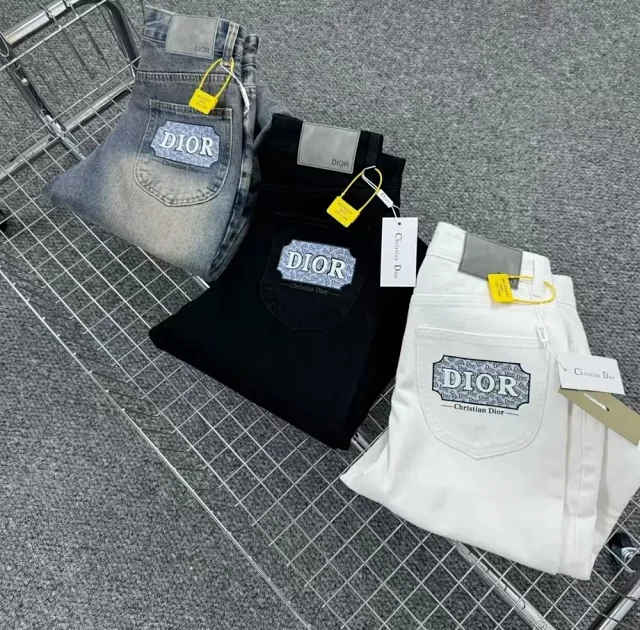 Dior Jeans Straight-leg with logo patch product detail image 2