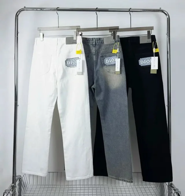 Dior Jeans Straight-leg with logo patch product detail image 1