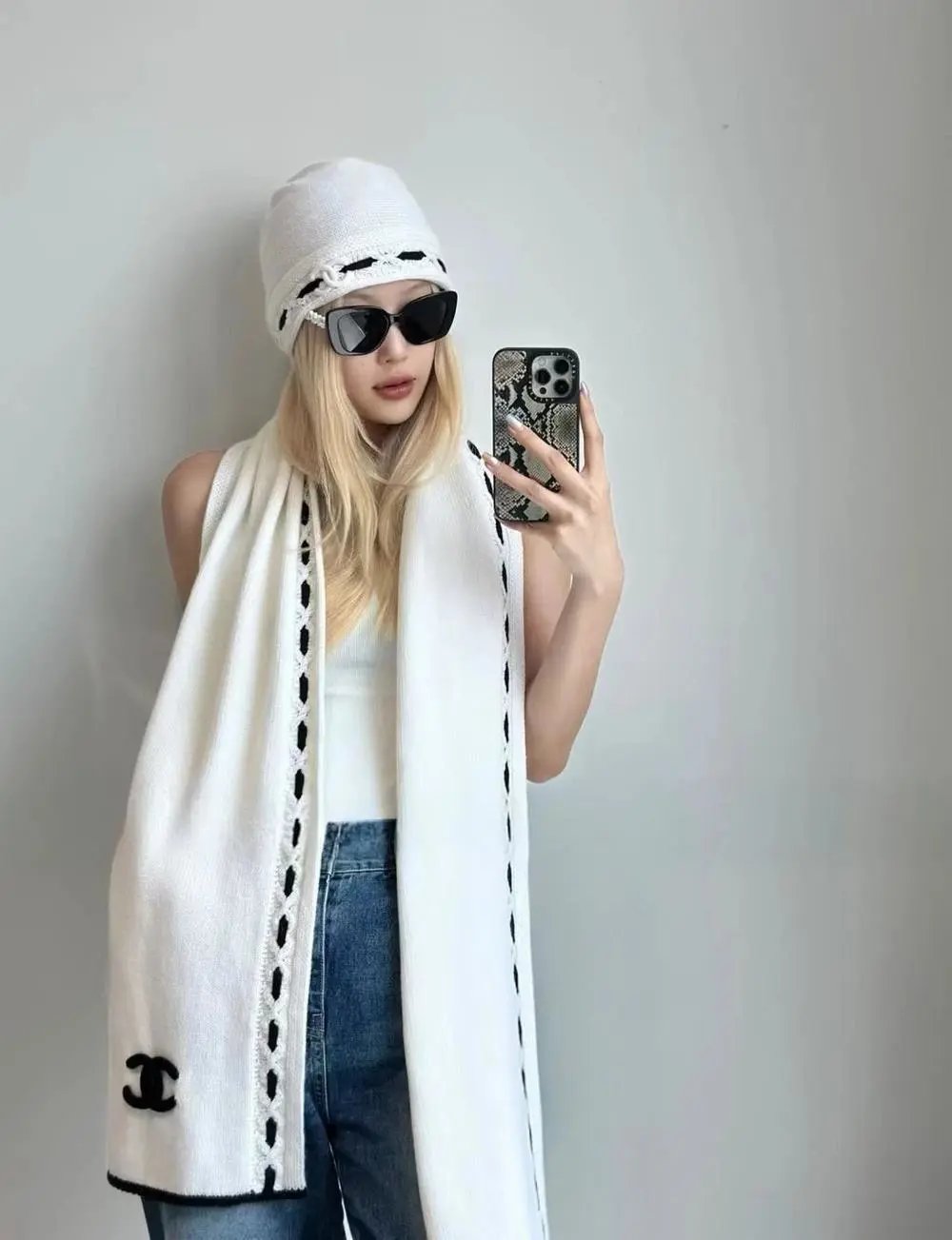 Chanel Scarves Knitted CC Logo Scarf — Style 13