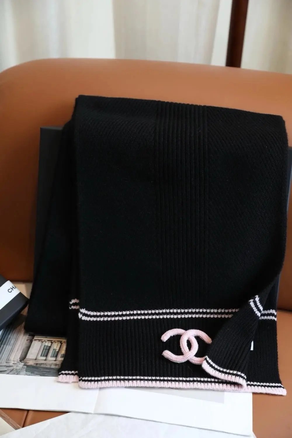 Chanel Scarves Knitted CC Logo Scarf — Style 21