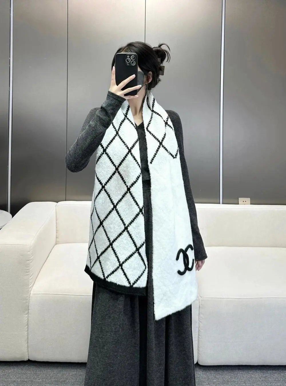 Chanel Scarves Knitted CC Logo Scarf — Style 30