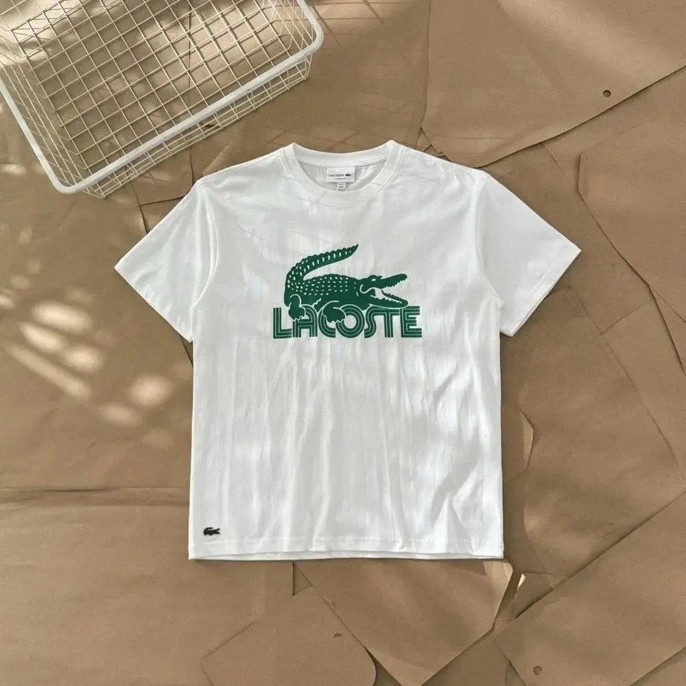 Lacoste T-Shirts Short-Sleeve Crew-Neck Crocodile Logo — Style 31