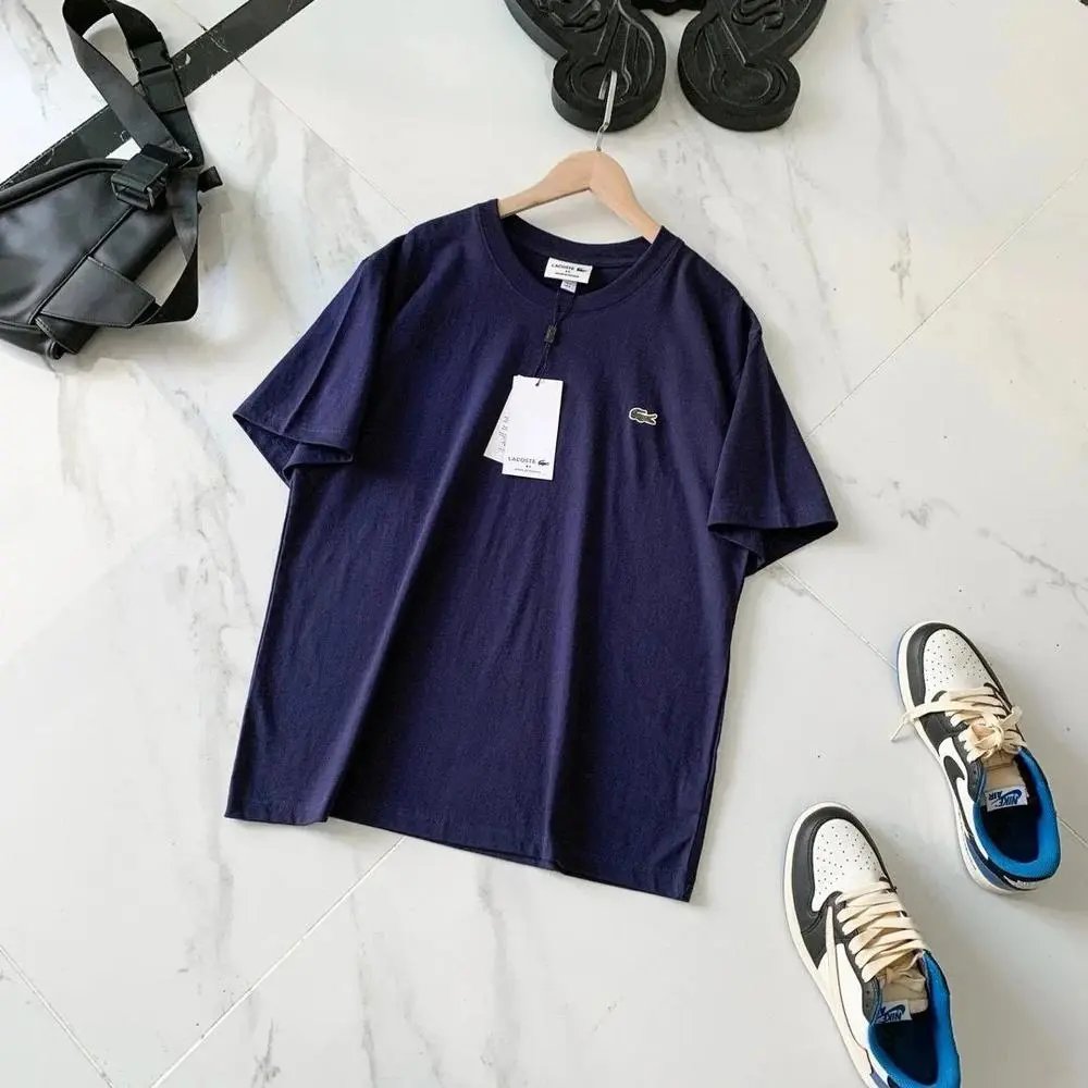 Lacoste T-Shirts Short-Sleeve Crew-Neck Crocodile Logo — Style 35