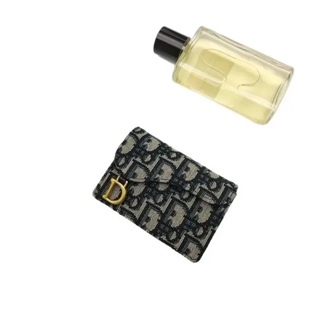 Dior Wallets & Card Holders Oblique canvas snap holder with D-shaped metal clasp product detail image 5