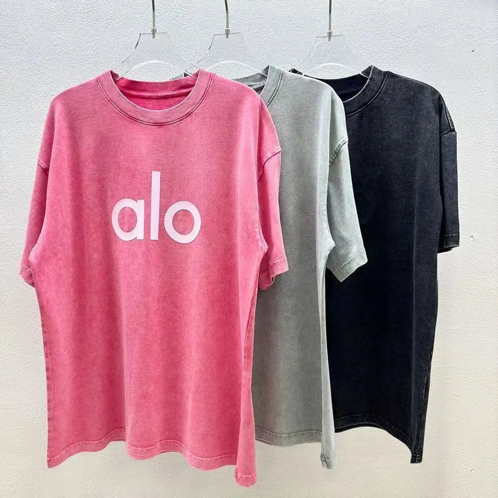 Alo Yoga T-Shirts Short-Sleeve Logo Graphic T-Shirt — Style 20