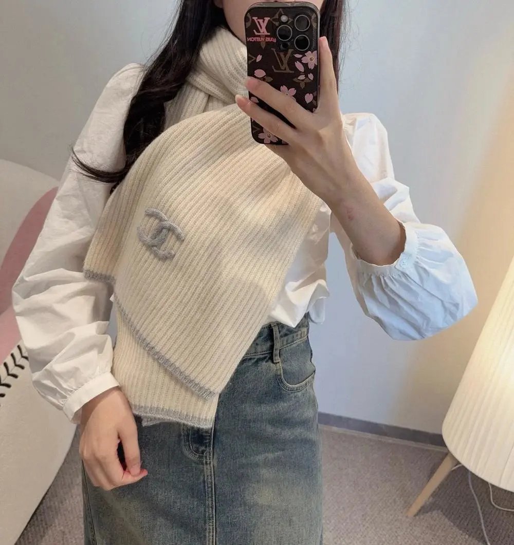 Chanel Scarves Knitted CC Logo Scarf — Style 16