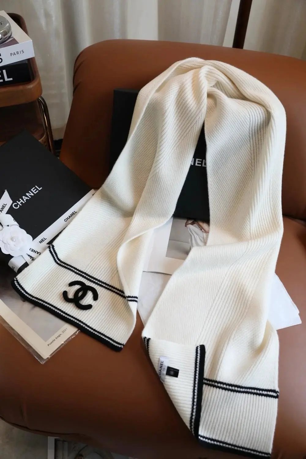 Chanel Scarves Knitted CC Logo Scarf — Style 20