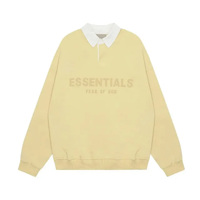 Fear of God Hoodies & Sweatshirts Essentials logo polo-collar sweatshirt product detail image 4