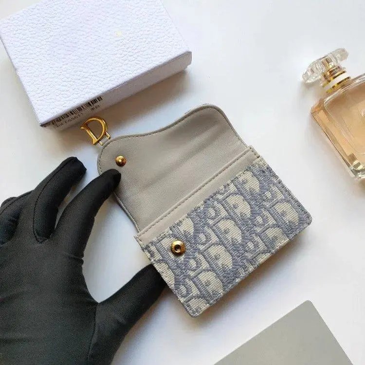 Dior Wallets & Card Holders Oblique canvas snap holder with D-shaped metal clasp image 3