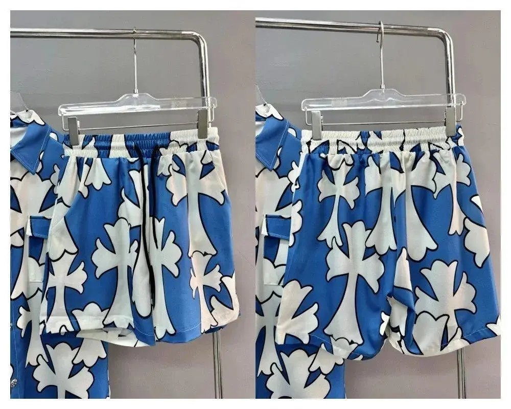 Chrome Hearts Matching Sets Short-Sleeve Printed Shirt and Shorts Set — Style 6