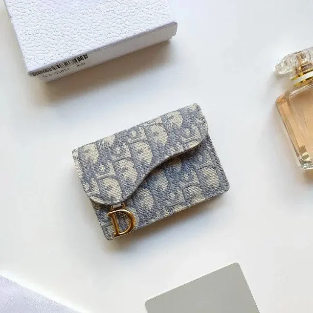 Dior Wallets & Card Holders Oblique canvas snap holder with D-shaped metal clasp product detail image 2
