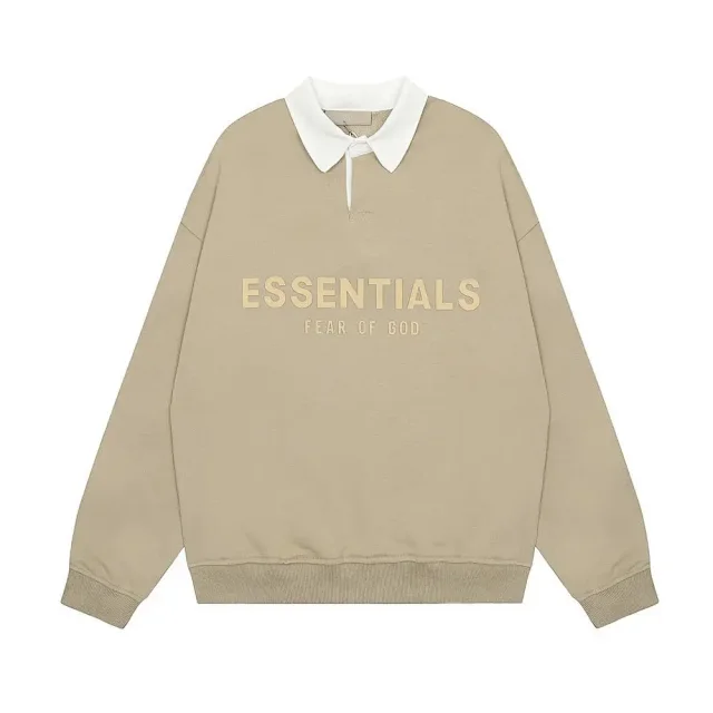 Fear of God Hoodies & Sweatshirts Essentials logo polo-collar sweatshirt product detail image 5