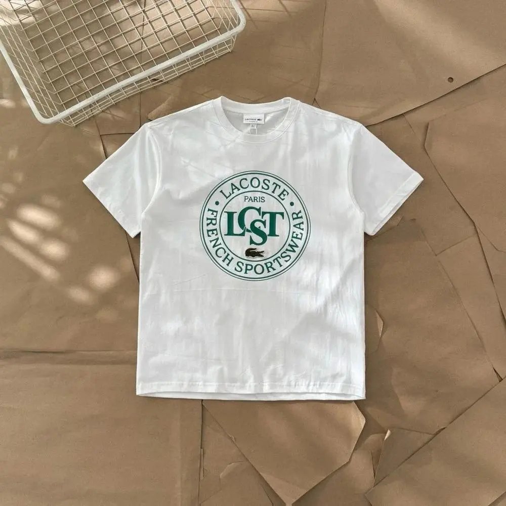 Lacoste T-Shirts Short-Sleeve Crew-Neck Crocodile Logo image 3