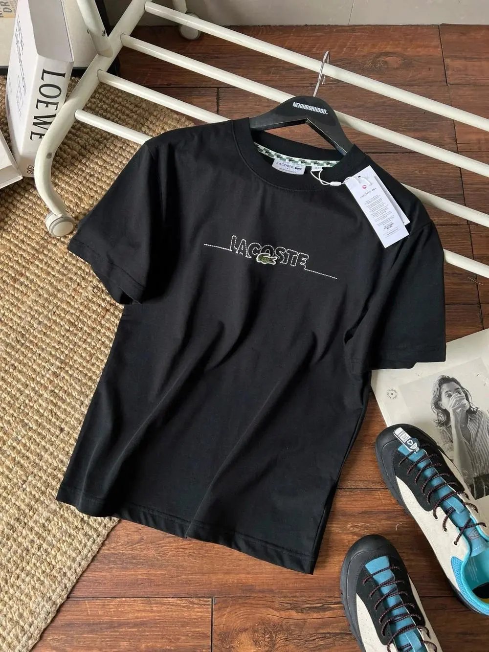 Lacoste T-Shirts Short-Sleeve Crew-Neck Crocodile Logo — Style 24