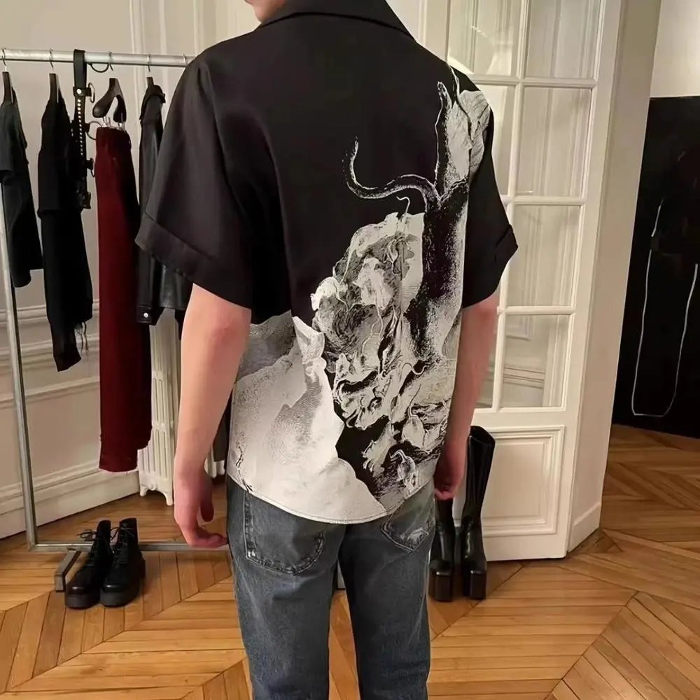 Unbranded Shirts Short-Sleeve Camp-Collar Button-Up Graphic Shirt image 3