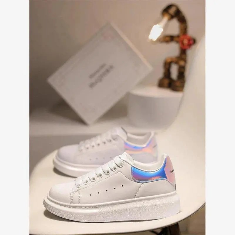 Unbranded Sneakers Low-top lace-up platform with contrast heel tab — Style 13