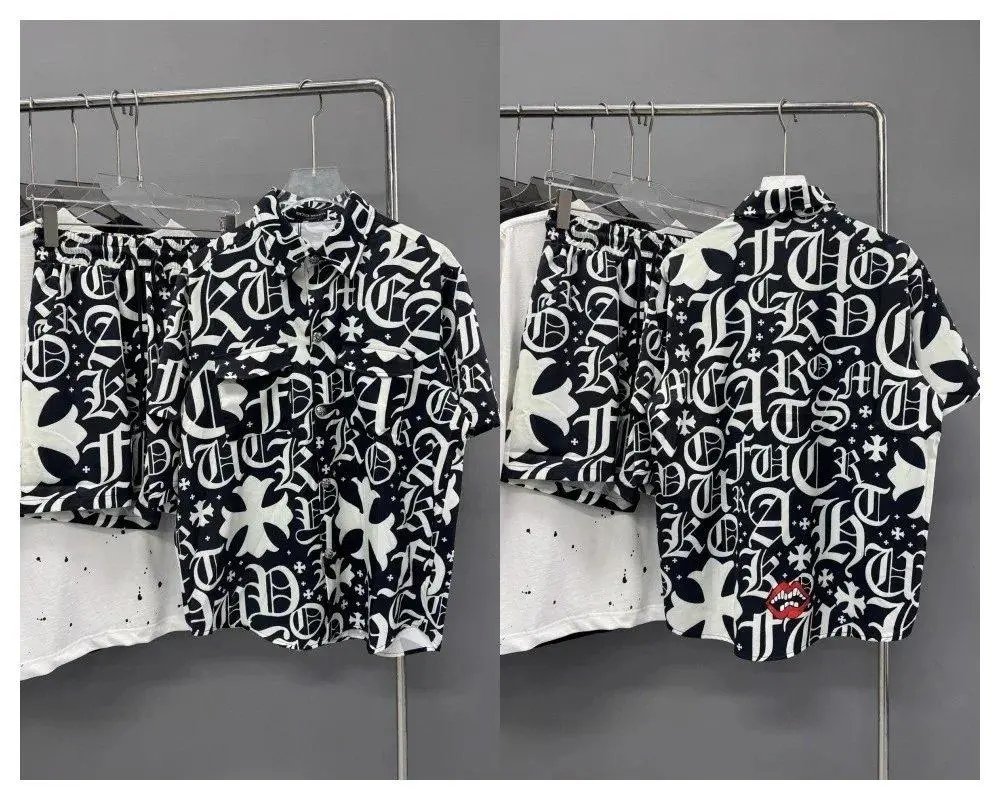Chrome Hearts Matching Sets Short-Sleeve Printed Shirt and Shorts Set — Style 7