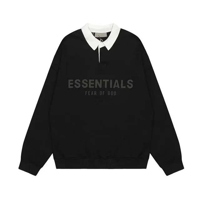 Fear of God Hoodies & Sweatshirts Essentials logo polo-collar sweatshirt product detail image 1