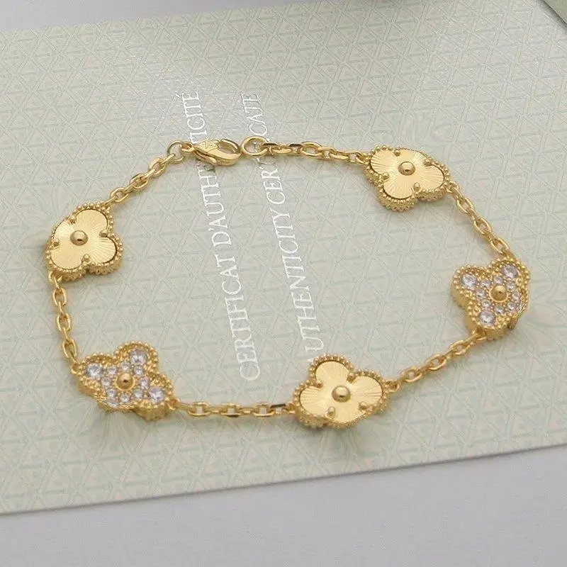 Unbranded Jewelry Clover Motif Chain Bracelet image 3