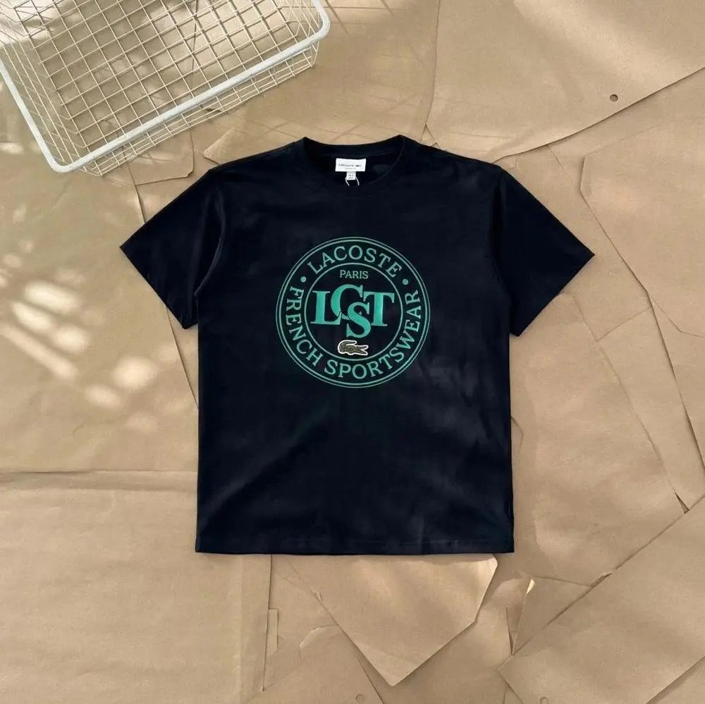 Lacoste T-Shirts Short-Sleeve Crew-Neck Crocodile Logo — Style 27