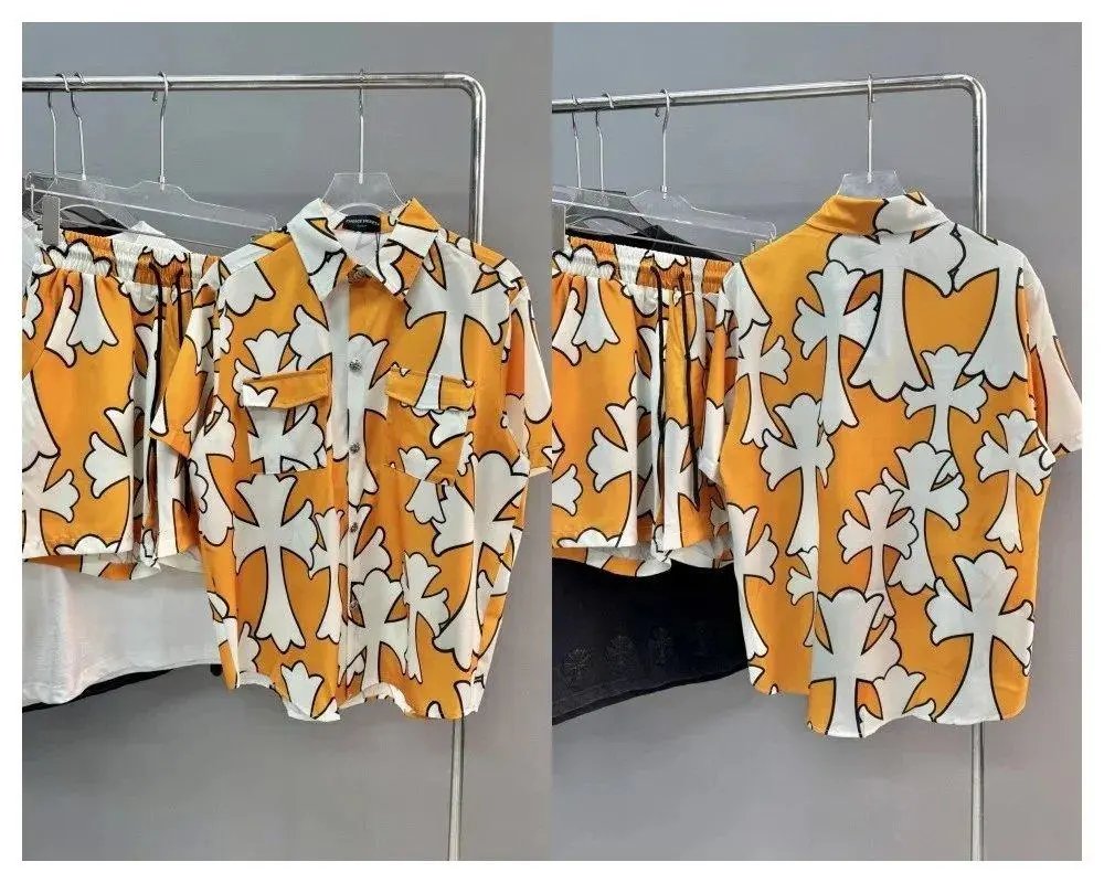 Chrome Hearts Matching Sets Short-Sleeve Printed Shirt and Shorts Set — Style 3