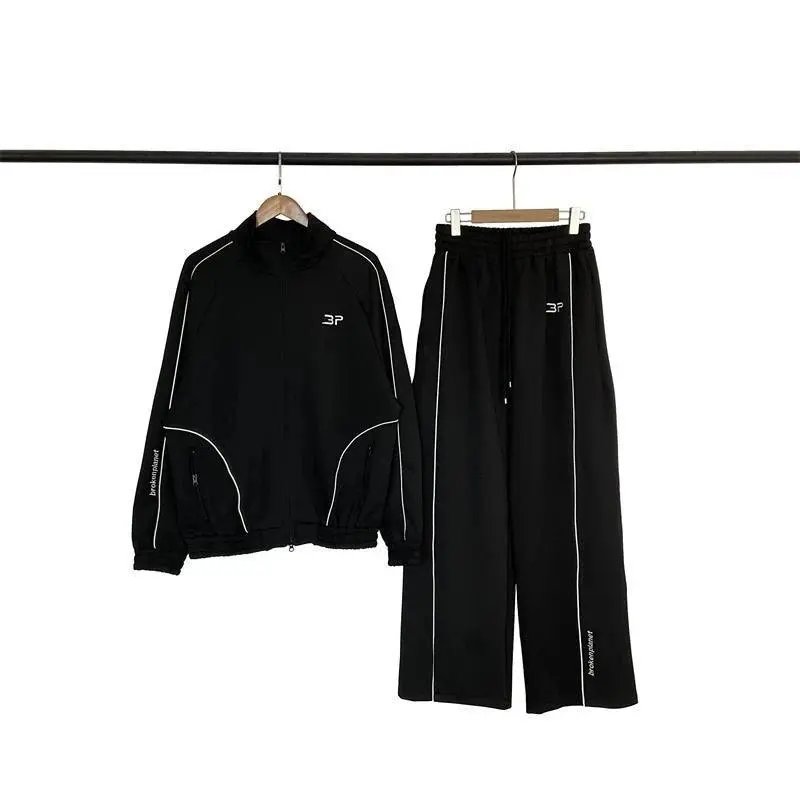 Broken Planet Market Tracksuits Zip-up track jacket and wide-leg trousers with contrast piping image 3