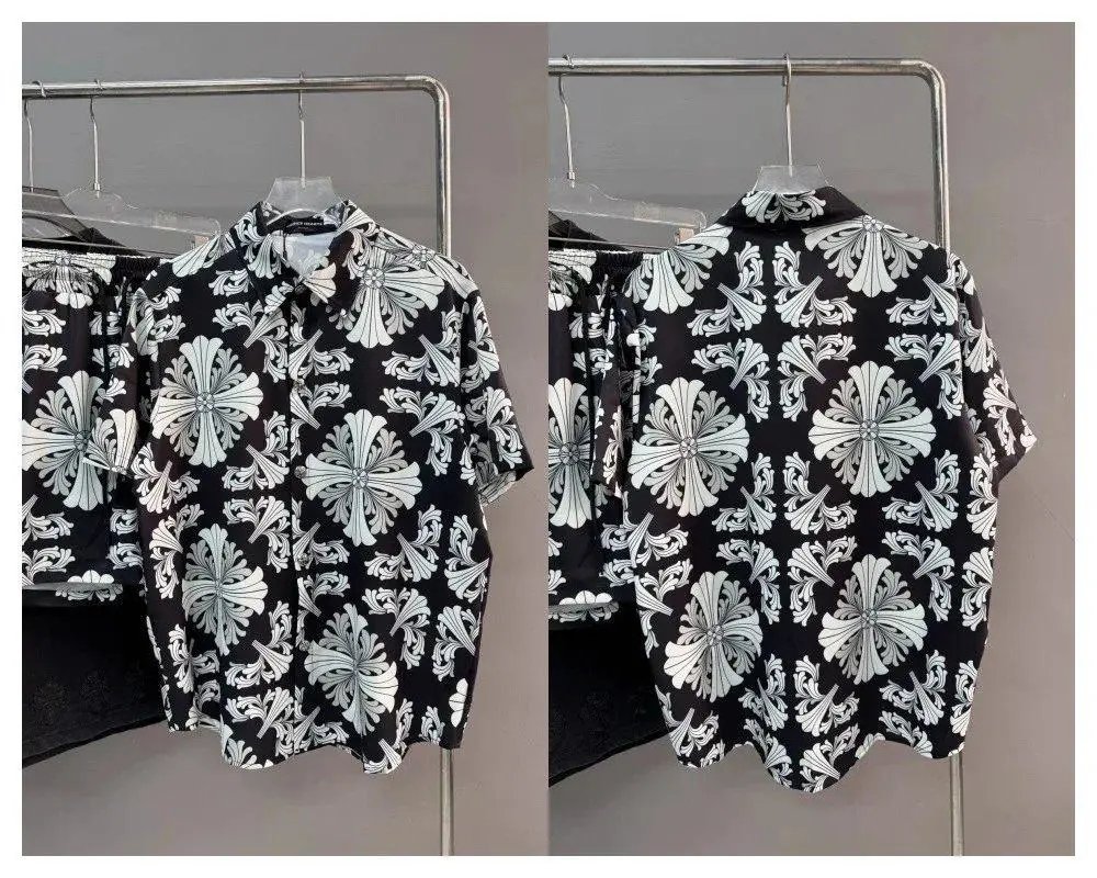 Chrome Hearts Matching Sets Short-Sleeve Printed Shirt and Shorts Set — Style 1