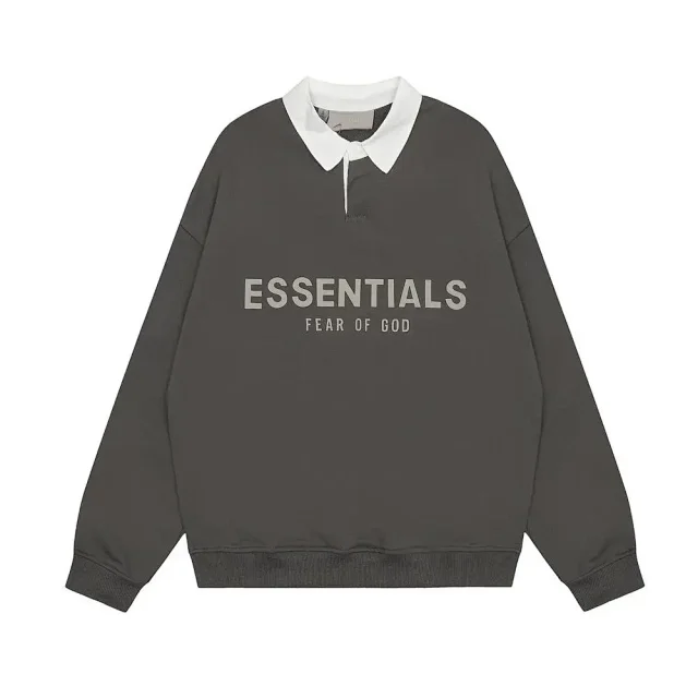 Fear of God Hoodies & Sweatshirts Essentials logo polo-collar sweatshirt product detail image 2
