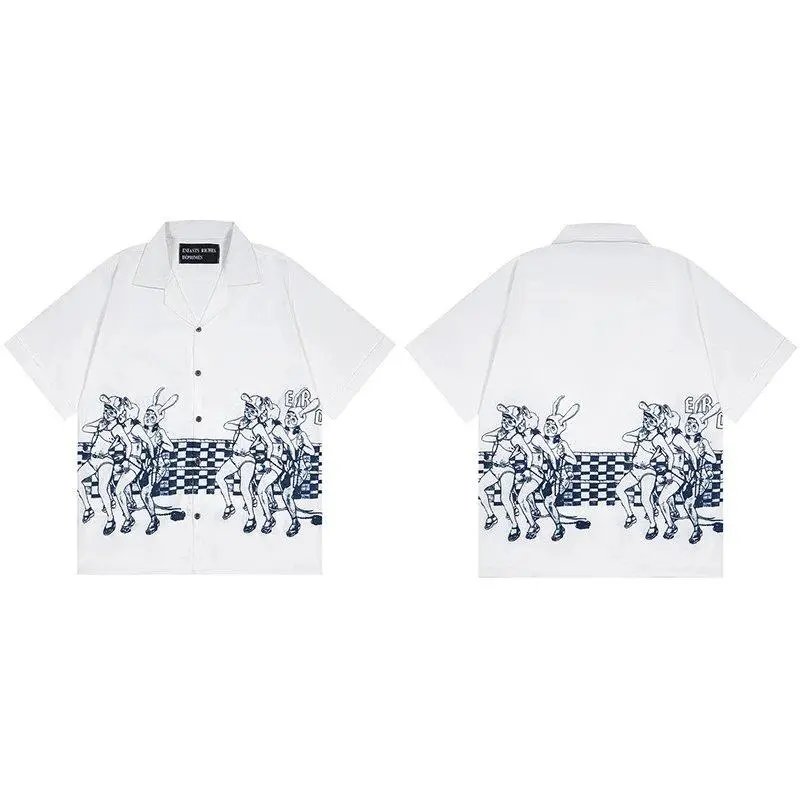 Unbranded Shirts Short-Sleeve Camp-Collar Button-Up Graphic Shirt — Style 3