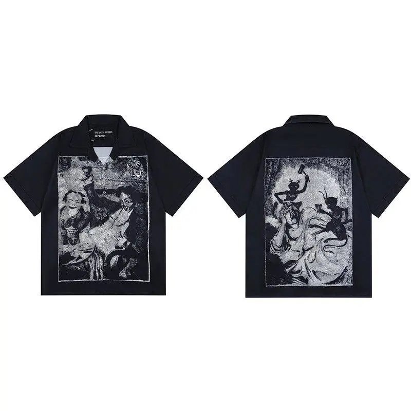 Unbranded Shirts Short-Sleeve Camp-Collar Button-Up Graphic Shirt — Style 4
