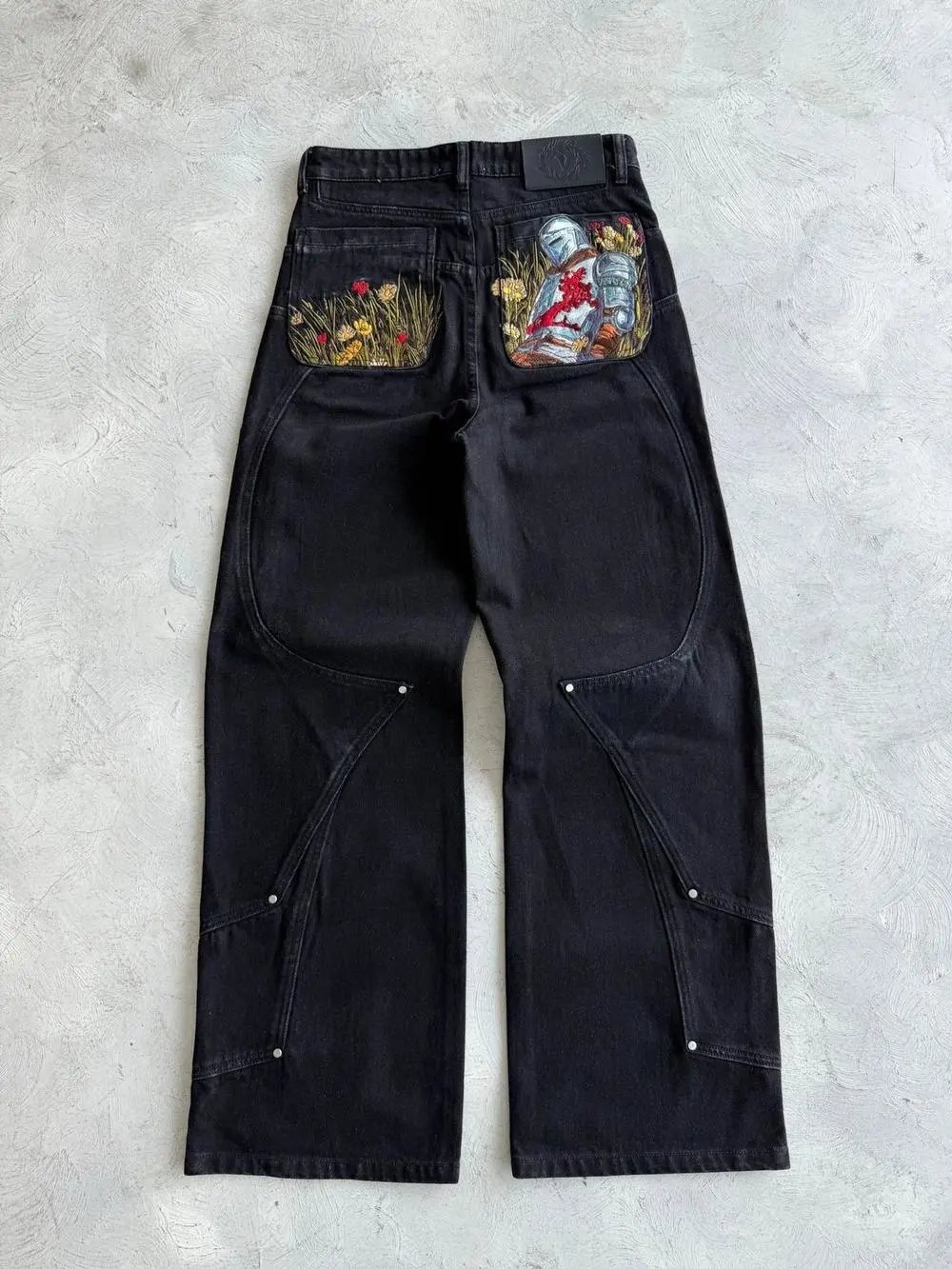 Unbranded Jeans Wide-leg embroidered — Style 1