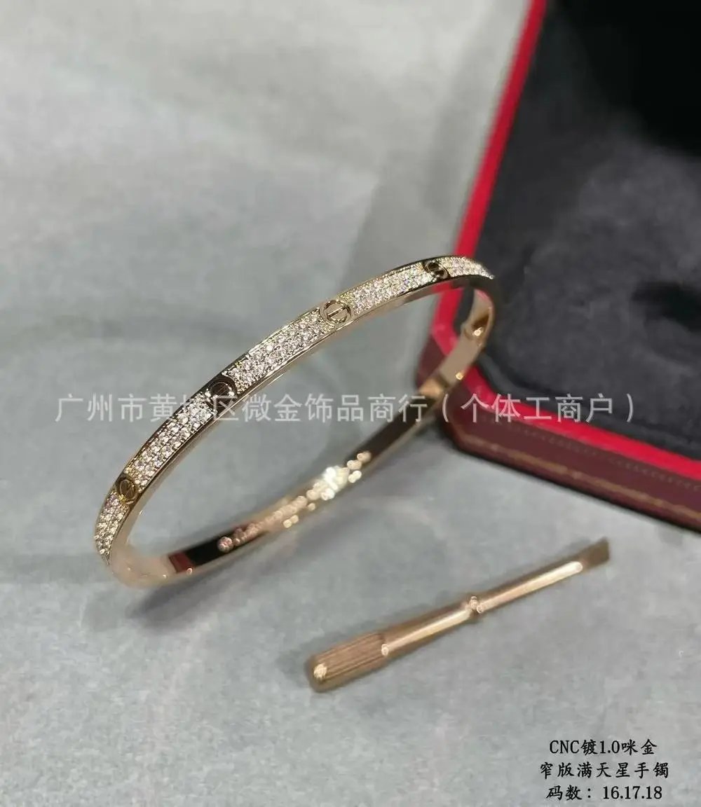 Unbranded Jewelry Screw-Motif Crystal Bangle Bracelet — Style 9